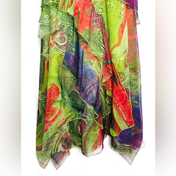 Beautiful Vibrant Peacock Inspired Dress *NWT - Picture 4 of 14